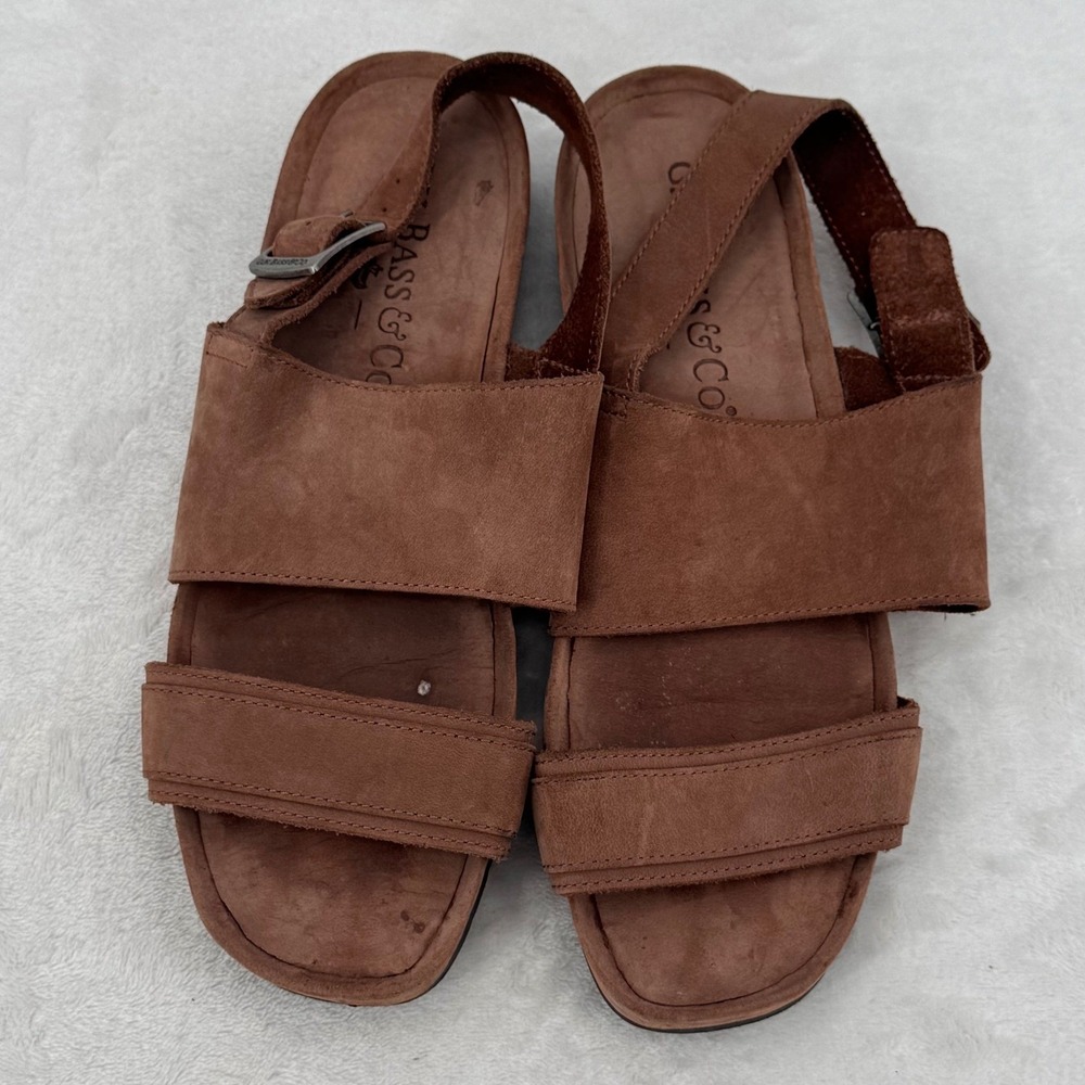 G.H. Bass & Co. Brown Leather Slingback Comfort Sandals Women's Size 8M Lilly